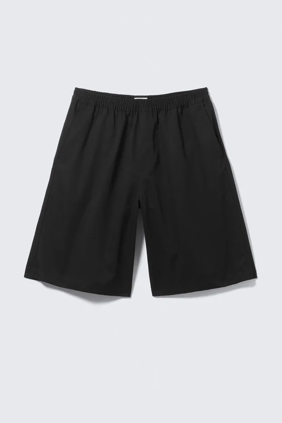Pantalones cortos chinos de corte holgado y talle medio – Negro Pantalones cortos chinos de corte holgado y talle medio – Negro