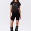 Pantalones cortos ciclistas ajustados de talle medio – Negro Pantalones cortos ciclistas ajustados de talle medio – Negro