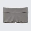 Pantalones cortos de algodón acanalado con pliegues – Gris Pantalones cortos de algodón acanalado con pliegues – Gris