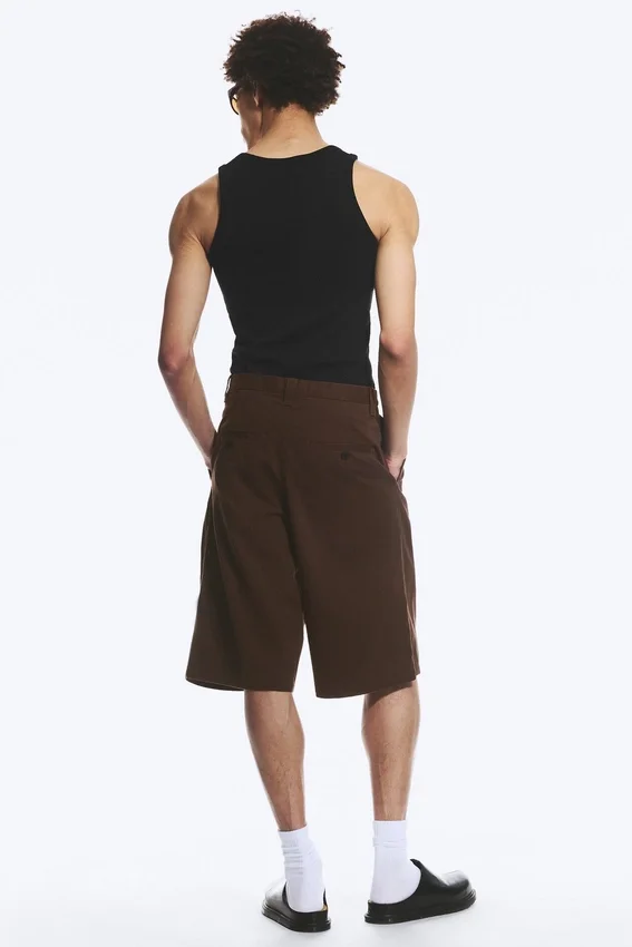 Pantalones cortos de algodón chino – Marrón oscuro Pantalones cortos de algodón chino – Marrón oscuro