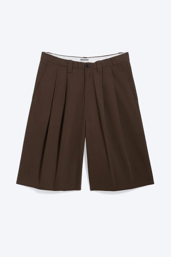 Pantalones cortos de algodón chino – Marrón oscuro Pantalones cortos de algodón chino – Marrón oscuro