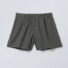 Pantalones cortos de algodón de talle bajo – Cuadros oscuros