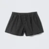 Pantalones cortos de algodón tipo bóxer holgados – A cuadros negros