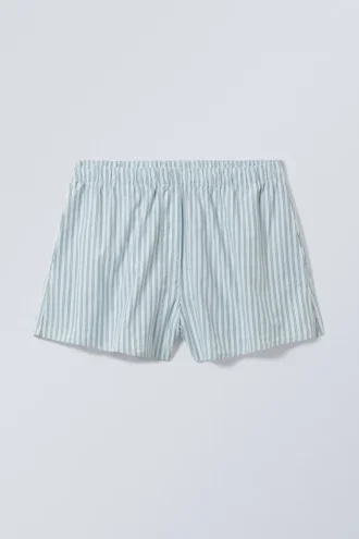Pantalones cortos de algodón tipo bóxer holgados – Rayas azules