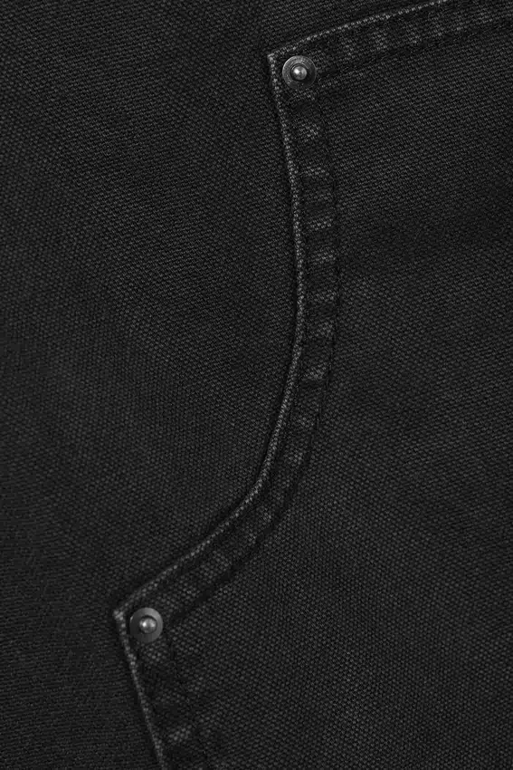 Pantalones cortos de carpintero de talle bajo y corte holgado, lavados – Negro Pantalones cortos de carpintero de talle bajo y corte holgado, lavados – Negro
