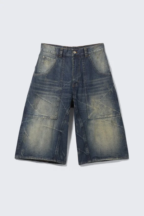 Pantalones cortos de carpintero unisex de corte holgado Dunno – Azul cañón – Azul oscuro | Cheap Monday GB Pantalones cortos de carpintero unisex de corte holgado Dunno – Azul cañón – Azul oscuro | Cheap Monday GB