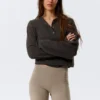 Pantalones cortos de ciclista ajustados de talle medio – Greige Pantalones cortos de ciclista ajustados de talle medio – Greige