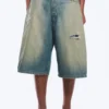 Pantalones cortos de denim largos y holgados de talle medio Void – Azul miel – Azul claro Pantalones cortos de denim largos y holgados de talle medio Void – Azul miel – Azul claro