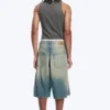 Pantalones cortos de denim largos y holgados de talle medio Void – Azul miel – Azul claro Pantalones cortos de denim largos y holgados de talle medio Void – Azul miel – Azul claro