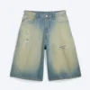 Pantalones cortos de denim largos y holgados de talle medio Void – Azul miel – Azul claro Pantalones cortos de denim largos y holgados de talle medio Void – Azul miel – Azul claro