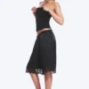 Pantalones cortos de encaje satinado – Negro Pantalones cortos de encaje satinado – Negro