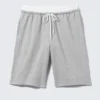 Pantalones cortos de felpa de corte holgado y talle bajo – Gris jaspeado Pantalones cortos de felpa de corte holgado y talle bajo – Gris jaspeado
