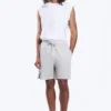 Pantalones cortos de felpa holgados – Gris polvo claro Pantalones cortos de felpa holgados – Gris polvo claro