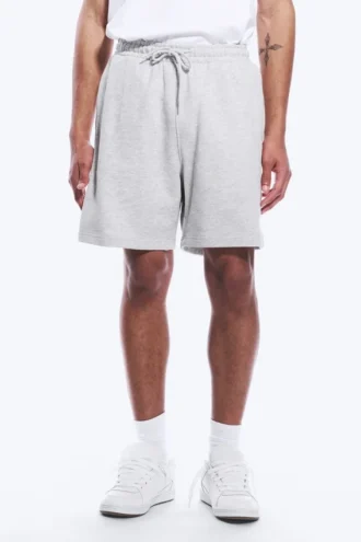 Pantalones cortos de felpa holgados – Gris polvo claro