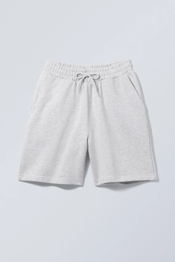 Pantalones cortos de felpa holgados – Gris polvo claro Pantalones cortos de felpa holgados – Gris polvo claro