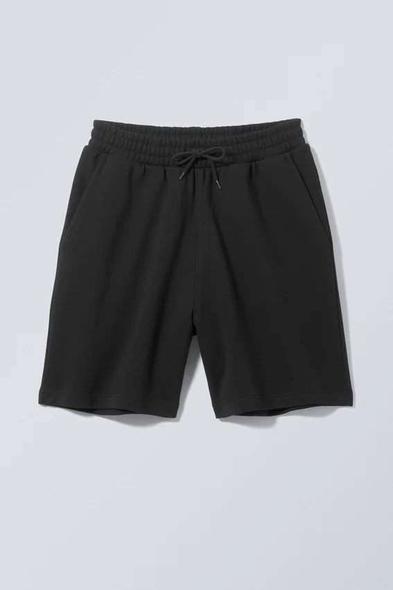 Pantalones cortos de felpa holgados – Negro Pantalones cortos de felpa holgados – Negro