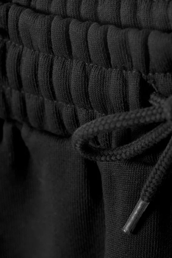 Pantalones cortos de felpa holgados – Negro Pantalones cortos de felpa holgados – Negro