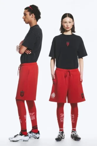 Pantalones cortos de fútbol de jersey holgados Toffs – Rojo brillante Pantalones cortos de fútbol de jersey holgados Toffs – Rojo brillante