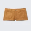 Pantalones cortos de imitación de ante – Marrón