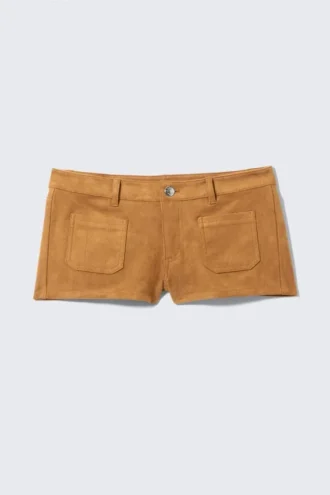 Pantalones cortos de imitación de ante – Marrón