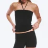Pantalones cortos de jersey de talle bajo – Negro Pantalones cortos de jersey de talle bajo – Negro