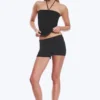 Pantalones cortos de jersey de talle bajo – Negro Pantalones cortos de jersey de talle bajo – Negro