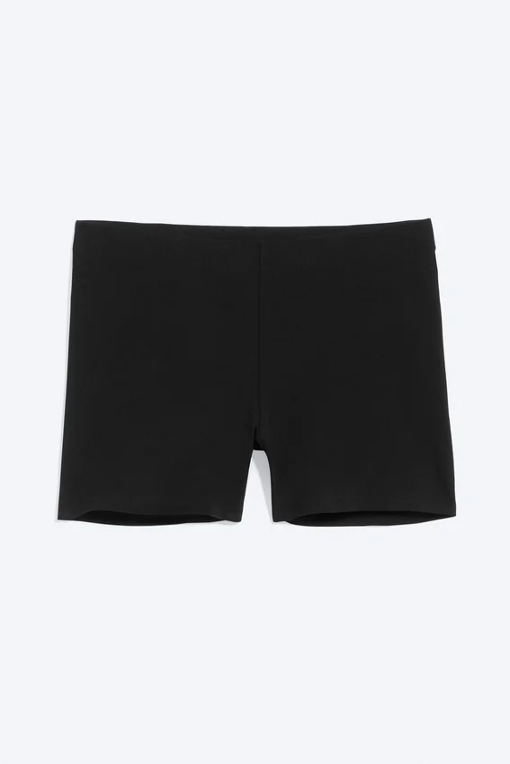 Pantalones cortos de jersey de talle bajo – Negro Pantalones cortos de jersey de talle bajo – Negro