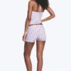 Pantalones cortos de jersey de talle bajo – Rayas moradas