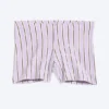 Pantalones cortos de jersey de talle bajo – Rayas moradas