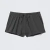 Pantalones cortos de jersey de talle medio – Gris oscuro
