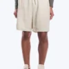 Pantalones cortos de lino de corte holgado con cordón – Crudo Pantalones cortos de lino de corte holgado con cordón – Crudo