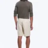 Pantalones cortos de lino de corte holgado con cordón – Crudo Pantalones cortos de lino de corte holgado con cordón – Crudo