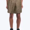 Pantalones cortos de lino de corte holgado con cordón – Marrón oscuro jaspeado Pantalones cortos de lino de corte holgado con cordón – Marrón oscuro jaspeado