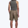 Pantalones cortos de lino de corte holgado con cordón – Marrón oscuro jaspeado Pantalones cortos de lino de corte holgado con cordón – Marrón oscuro jaspeado