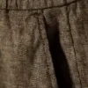 Pantalones cortos de lino de corte holgado con cordón – Marrón oscuro jaspeado Pantalones cortos de lino de corte holgado con cordón – Marrón oscuro jaspeado