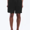 Pantalones cortos de lino holgados con cordón – Negro Pantalones cortos de lino holgados con cordón – Negro