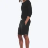 Pantalones cortos de lino holgados con cordón – Negro Pantalones cortos de lino holgados con cordón – Negro
