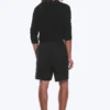 Pantalones cortos de lino holgados con cordón – Negro Pantalones cortos de lino holgados con cordón – Negro