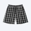 Pantalones cortos de mezcla de lino – A cuadros negros Pantalones cortos de mezcla de lino – A cuadros negros