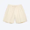 Pantalones cortos de mezcla de lino – Beige claro Pantalones cortos de mezcla de lino – Beige claro