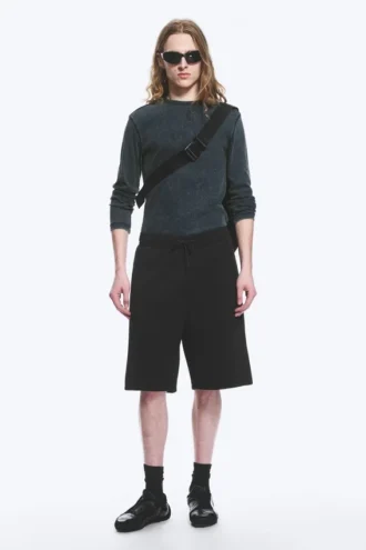 Pantalones cortos de neopreno de corte holgado – Negro Pantalones cortos de neopreno de corte holgado – Negro