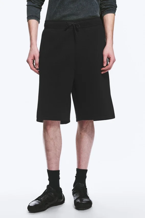 Pantalones cortos de neopreno de corte holgado – Negro Pantalones cortos de neopreno de corte holgado – Negro