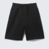Pantalones cortos de neopreno de corte holgado – Negro Pantalones cortos de neopreno de corte holgado – Negro