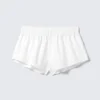 Pantalones cortos de pijama de popelín de algodón de talle medio – Blanco Pantalones cortos de pijama de popelín de algodón de talle medio – Blanco