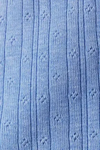 Pantalones cortos de pijama de punto calado suave – Azul empolvado