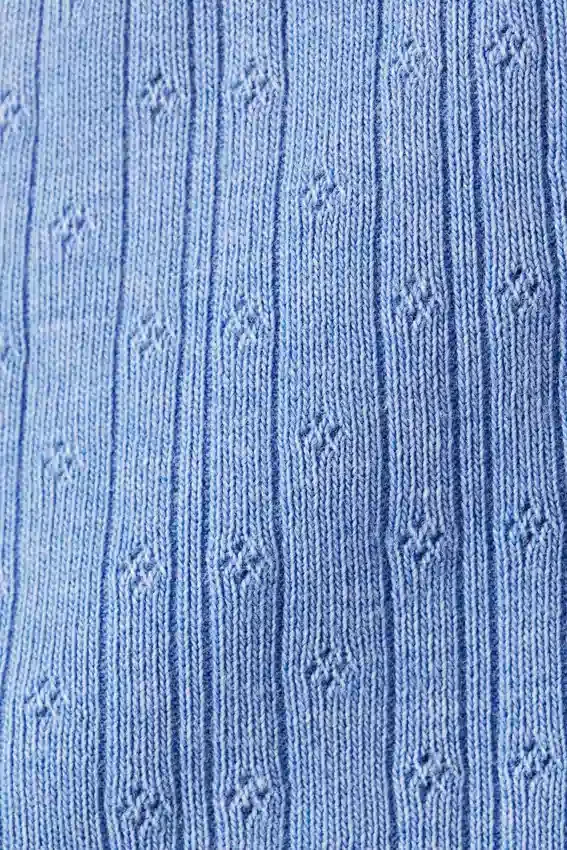 Pantalones cortos de pijama de punto calado suave – Azul empolvado Pantalones cortos de pijama de punto calado suave – Azul empolvado