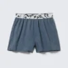 Pantalones cortos de pijama tipo bóxer – Azul oscuro lavado Pantalones cortos de pijama tipo bóxer – Azul oscuro lavado