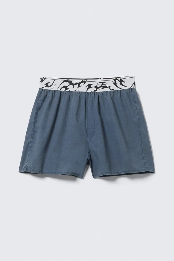 Pantalones cortos de pijama tipo bóxer – Azul oscuro lavado Pantalones cortos de pijama tipo bóxer – Azul oscuro lavado