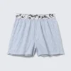 Pantalones cortos de pijama tipo bóxer – Blanco – Rayas azules