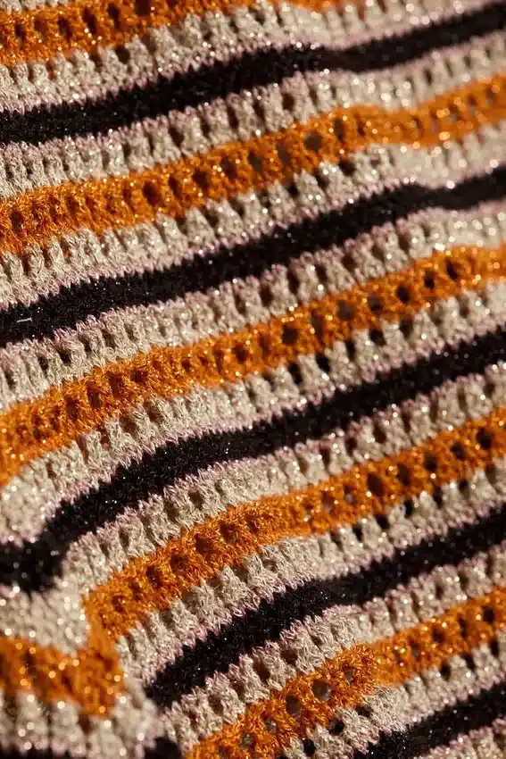 Pantalones cortos de punto – Naranja a rayas Pantalones cortos de punto – Naranja a rayas